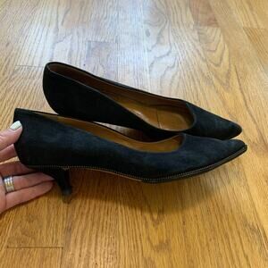 Womens Givenchy Studded Kitten Heels Black Suede Size 40 EUC!